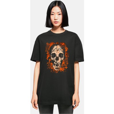 Merchcode Ladies Slayer - Halloween Skulls Oversized Boyfriend Tee