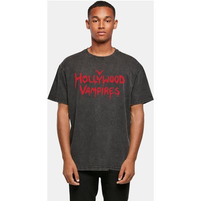 Merchcode Hollywood Vampires - Logo Acid Washed Heavy Oversized Tee