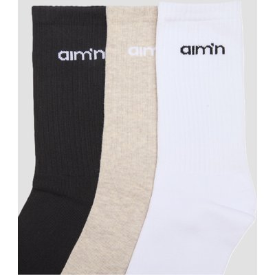 Aimn Logo Socks 3-Pack