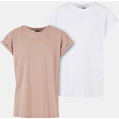 Urban Classics Girls Extended Shoulder 2 Pack T-Shirt
