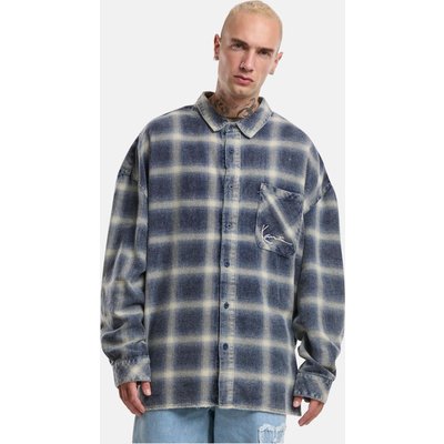 Karl Kani Small Signature Distressed Check Overshirt