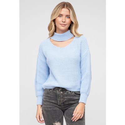Cloud5ive Pullover mit Stehrollkragen und V-Ausschnitt