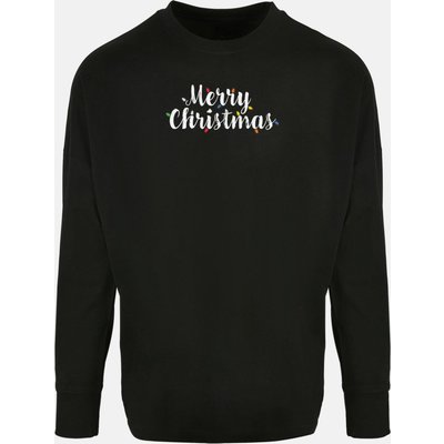 Merchcode POD Merry Christmas Lights Oversized Cut On Sleeve Longsleeve