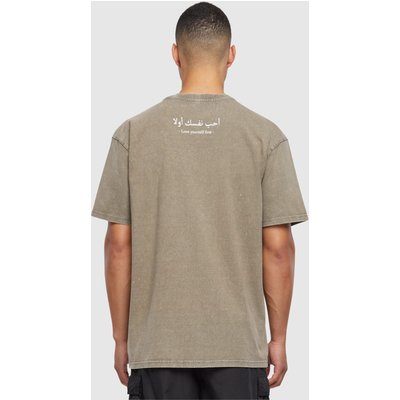 Merchcode Love Yourself First Acid Washed Heavy Oversize Tee