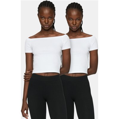 Urban Classics Ladies Essentials Off Shoulder Rib Tee 2-Pack
