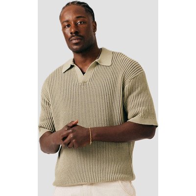 BLKVIS Open Pointelle Henley Polo