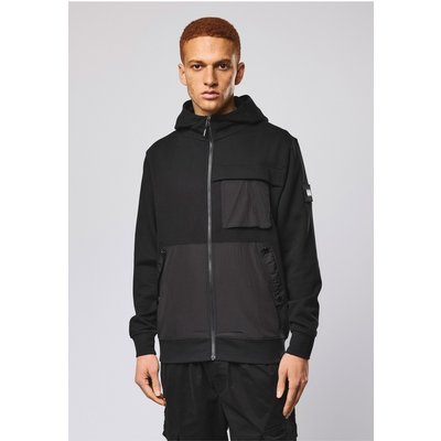 Weekend Offender DAPONTE ZIP THROUGH HOODIE WITH PARACHUTE OVERLAY