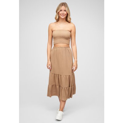 Cloud5ive Musselin Longform Stufenrock und Bandeau Top