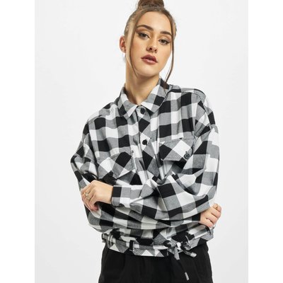 Urban Classics Ladies Short Oversized Check Shirt