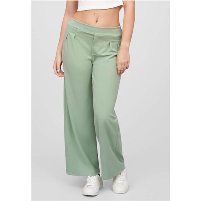 Cloud5ive Damen Stoffhose mit weitem Beinschnitt Gummibund Raffung