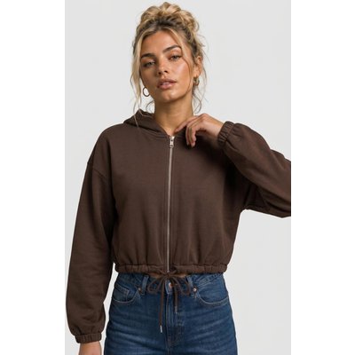 Urban Classics Ladies Fluffy Cropped Zip Hoodie