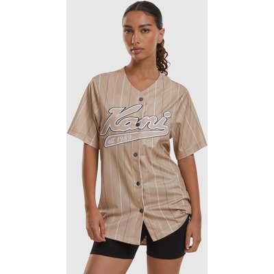 KW242-028-1 Karl Kani Varsity Tonal Pinstripe Baseball Shirt