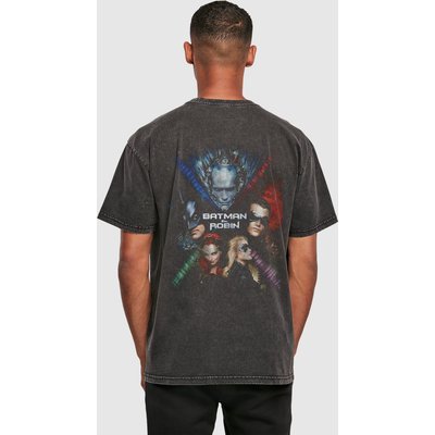 Merchcode Batman & Robin Acid Wash Heavy Oversize Tee