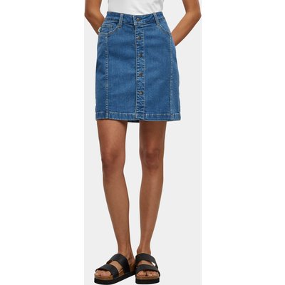 Urban Classics Ladies Essentials Stretch Button Denim Skirt