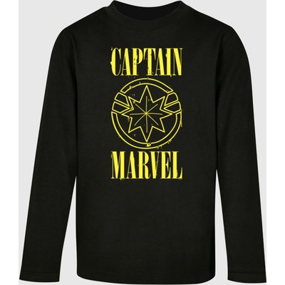 Absolute Cult Kids Captain Marvel - Grunge Logo Longsleeve