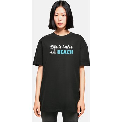 Merchcode POD Ladies Summer - Life is better at the beach Oversized Boyfriend Tee