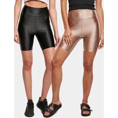 Urban Classics Ladies Highwaist Shiny Metalic Cycle Short 2-Pack