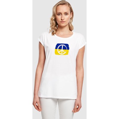 Merchcode Ladies Peace - Flag Extended Shoulder T-Shirt