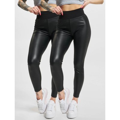 Urban Classics Ladies Faux Leather High Waist Leggings 2-Pack