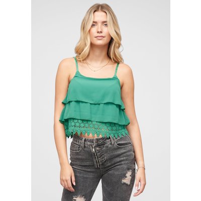 Cloud5ive Chiffon Stufen Top mit Spitze 3-lagig
