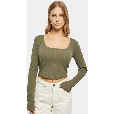 Urban Classics Ladies Short Rib Corsage Longsleeve