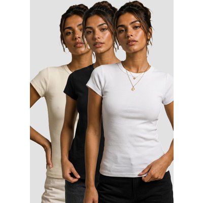 Urban Classics Ladies Short Slim Tee 3-Pack