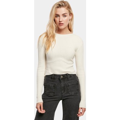 Urban Classics Ladies Short Rib Knit Twisted Back Sweater