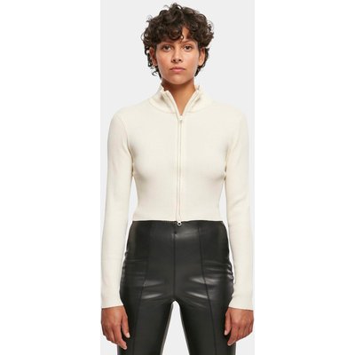 Urban Classics Ladies Cropped Rib Knit Zip Cardigan