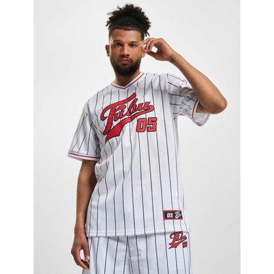 FUBU Varsity Pinstriped Mesh Tee