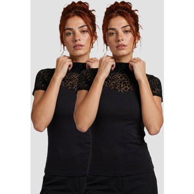 Urban Classics Ladies Flock Lace Turtleneck Tee 2-Pack