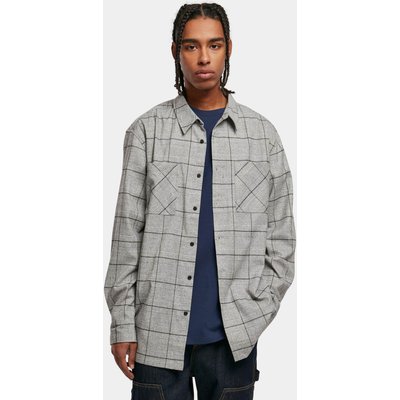Urban Classics Long Oversized Checked Greyish Shirt