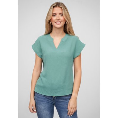 Cloud5ive Musselin Bluse mit V-Ausschnitt