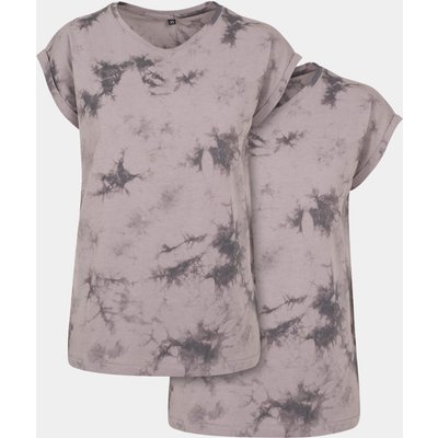 Build Your Brand Ladies Batik Dye Extended Shoulder Tee 2-Pack