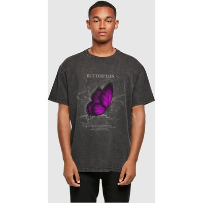 Merchcode Butterflies Acid Washed Heavy Oversized Tee