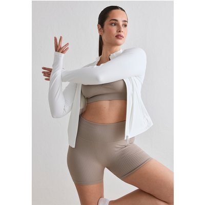 aimn Ribbed Seamless Midi Biker Short