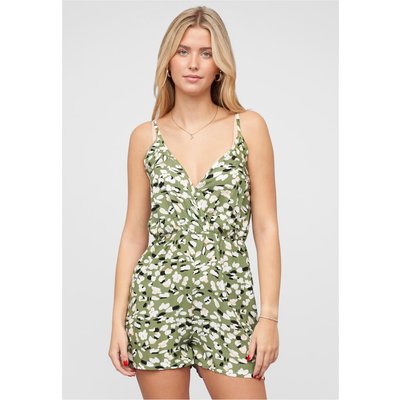 Cloud5ive Viskose Jumpsuit mit Animal Print und Wickeloptik