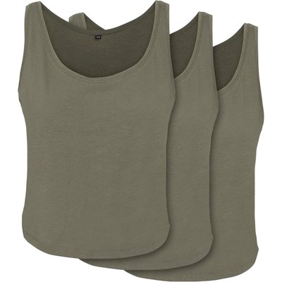 Build Your Brand Ladies Oversized Tanktop 3-Pack