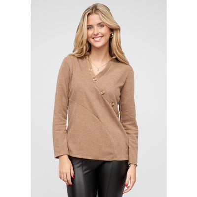 Cloud5ive Pullover mit asymetrischer Knopfleiste