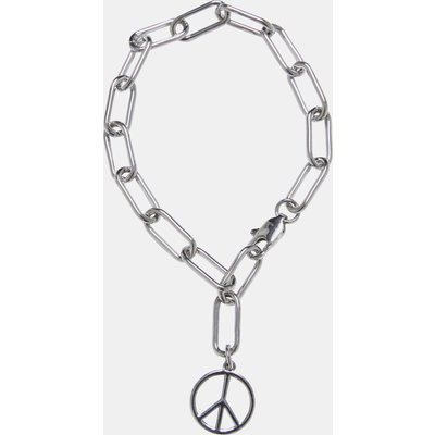 Urban Classics Y Chain Peace Pendant Necklace And Bracelet