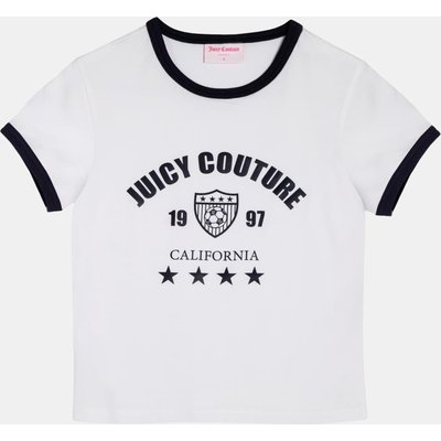 Juicy Couture THE ARCHED FOOTBALL RINGER T-SHIRT