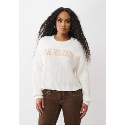 True Religion LOGO OFF SHOULDER SWEATER