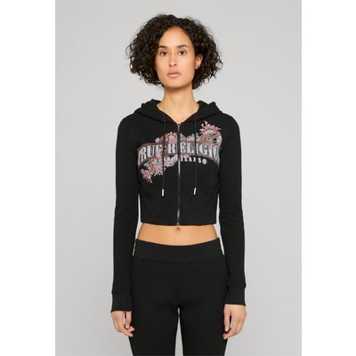 True Religion WAFFLE CONTOUR ZIP UP HOODIE