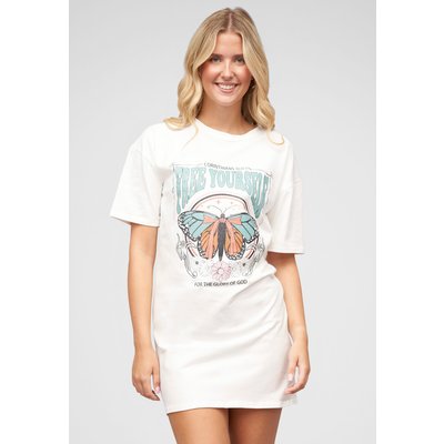 Cloud5ive T-Shirt-Kleid mit Free Yourself Butterfly Print
