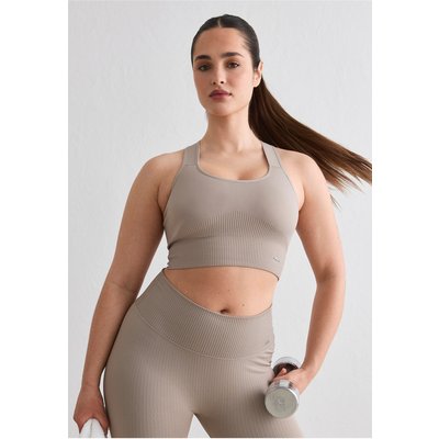 aimn High Support Ribbed Bra