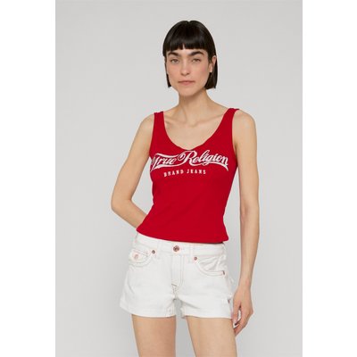 True Religion CRYSTAL SQUARE NECK RIB TANK