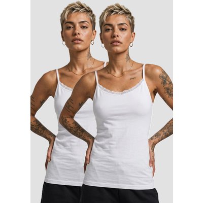 Urban Classics Ladies Basic Tank Top Cotton Lace 2-Pack