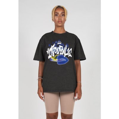 MJ Gonzales Ladies Kiss x Acid Washed Heavy Oversized Tee