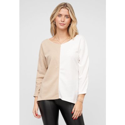 Cloud5ive 2-Tone Pullover mit Vokuhila Schnitt