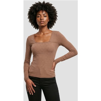 Urban Classics Ladies Rib Squared Neckline Longsleeve