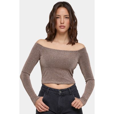 Urban Classics Ladies Off Shoulder Glitter Longsleeve